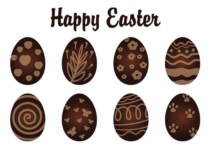 Huevos de Pascua de chocolate vector