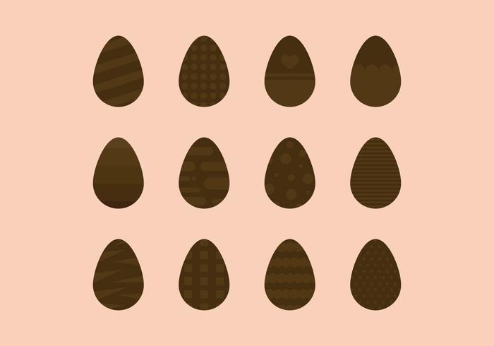 Conjunto de chocolate huevos de Pascua vector