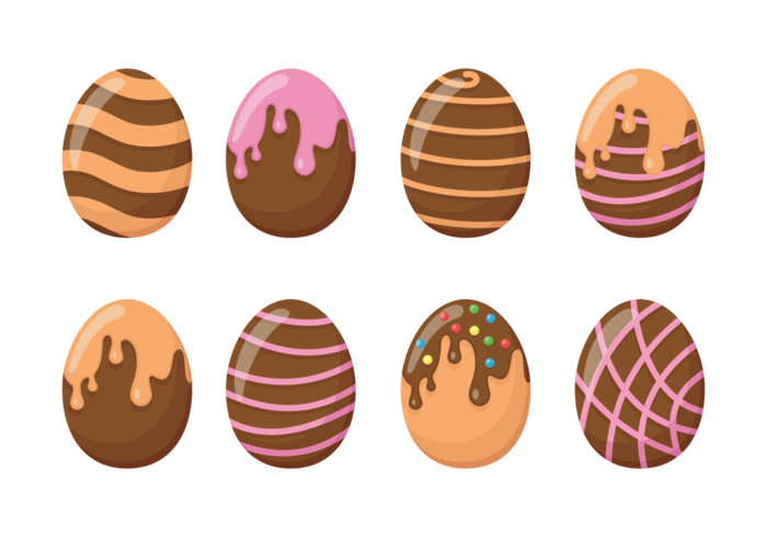 Chocolate Easter Eggs Icons Vector