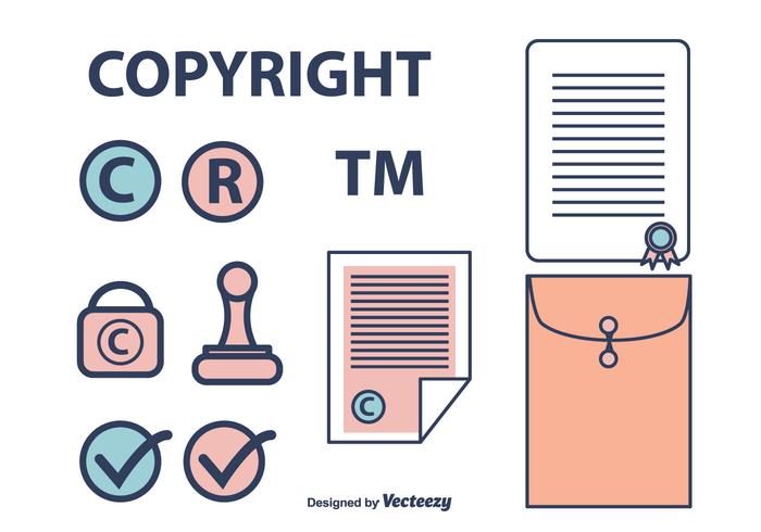 Copyright Icons Set vector