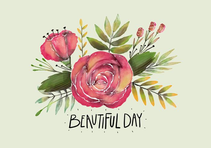 Cute Watercolor Pink Roses And Leaves With Quote Cute Watercolor Pink Roses And Leaves With Quote