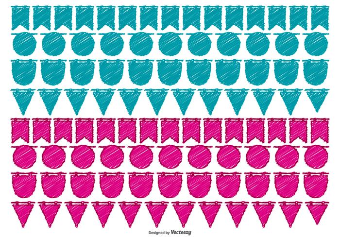 Hand Drawn Bunting Banners vector