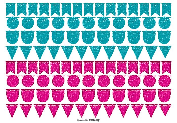 Hand Drawn Bunting Banners vector