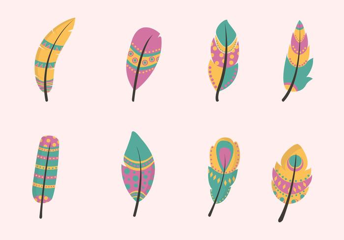 Flat Feather Vectors