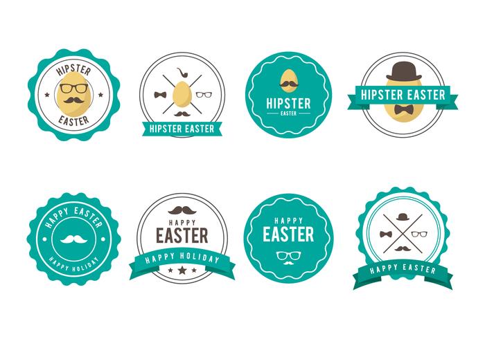 Free Hipster Easter Badge Vector Collections