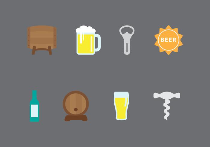 Libre de la cerveza de vectores iconos