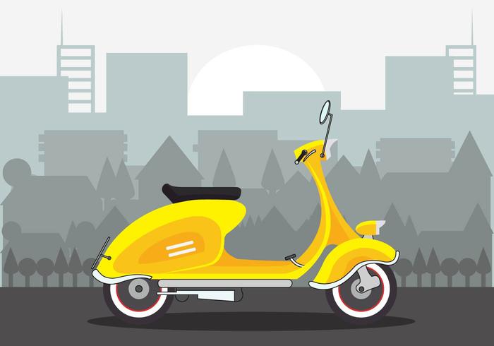 Beautiful Yellow Lambretta Scooter Vector