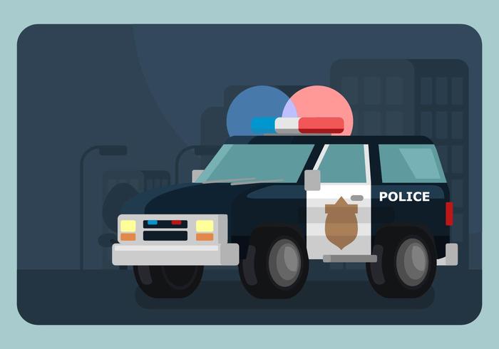 Iluminado Ilustración del coche policía vector