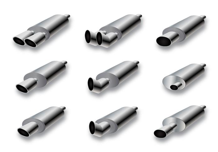 Realistic Muffler Vector Set Realistic Muffler Vector Set