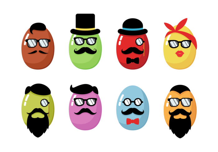 Hipster Easter Icons Vector