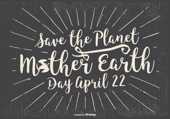 Typographic Earth Day Illustration Typographic Earth Day Illustration