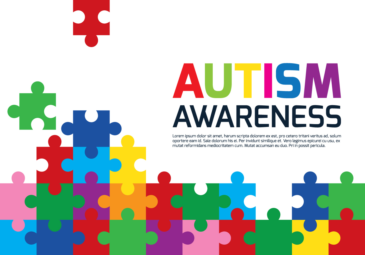 Autism Puzzle Poster 145575 Vector Art At Vecteezy