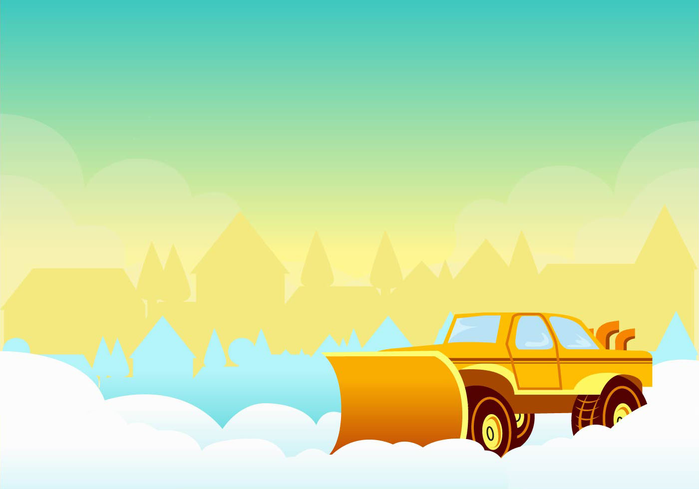 Download Snow Blower in the Sunset Vector - Download Free Vectors ...