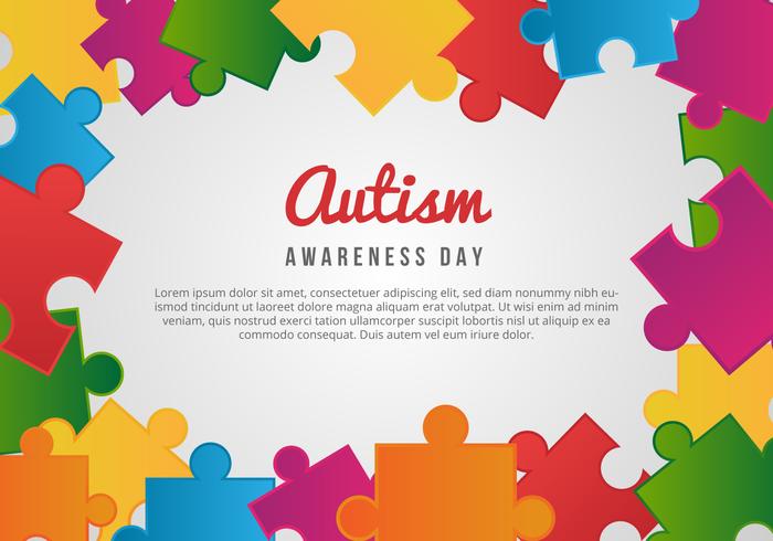 Tarjeta del día de la conciencia del autismo gratuito vector