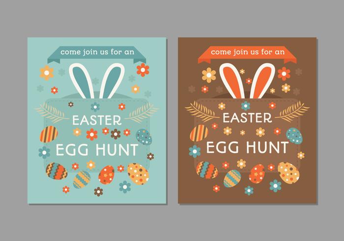 Retro Easter Egg Hunt Poster vector