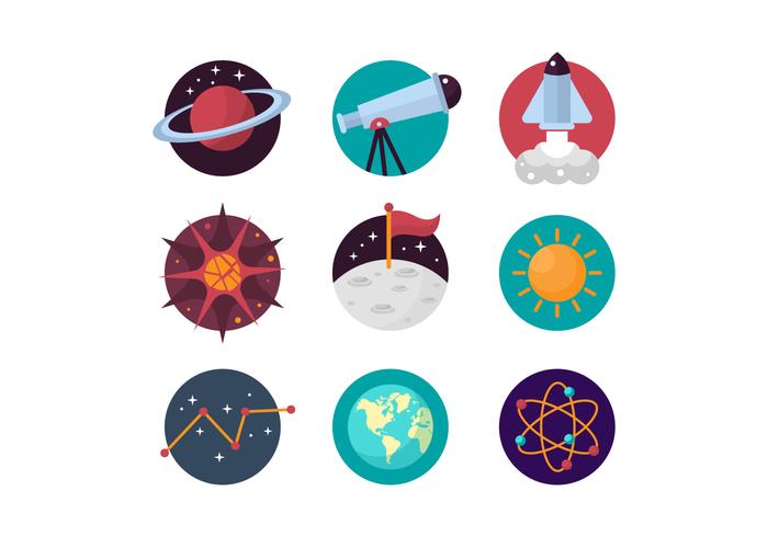 Astronomía libre de vectores iconos