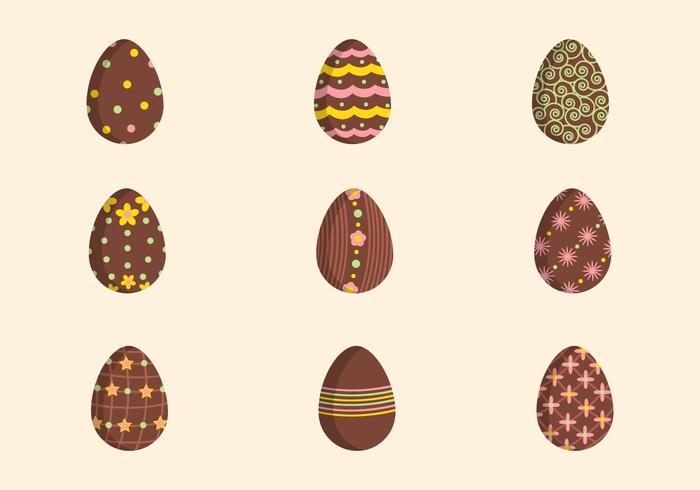 Los vectores de Pascua de chocolate planas