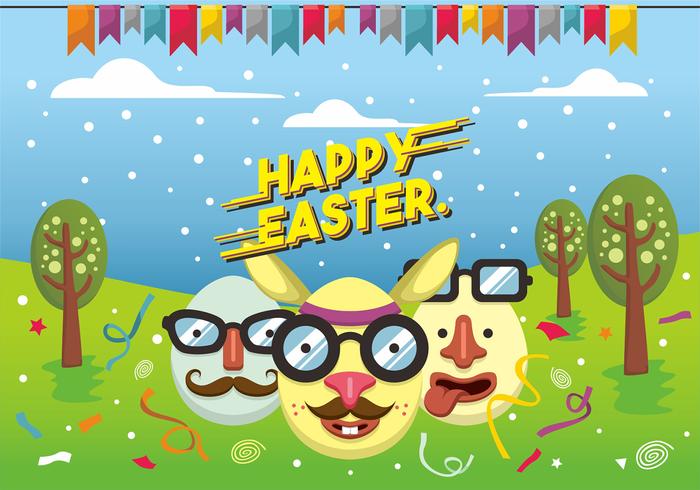 Hipster Easter Vector Design