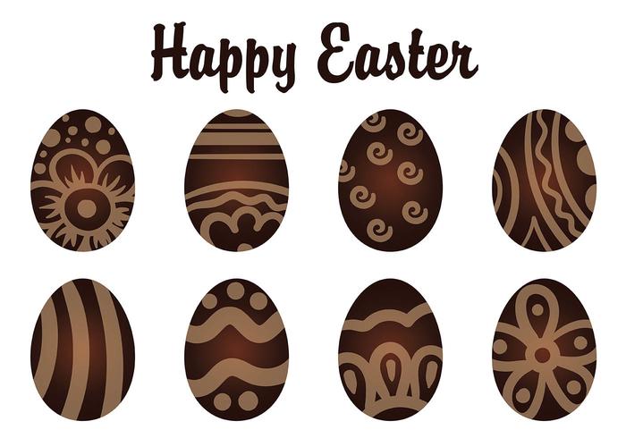 El chocolate decorativo Huevos de Pascua vector