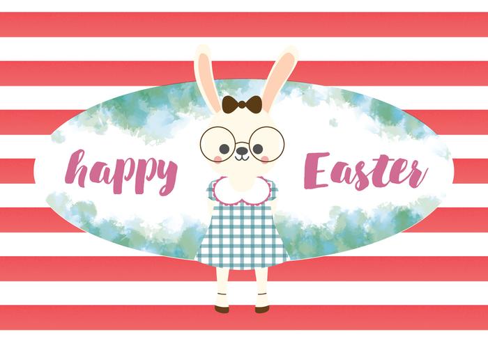Happy Easter Cute Rabbit Vector Happy Easter Cute Rabbit Vector