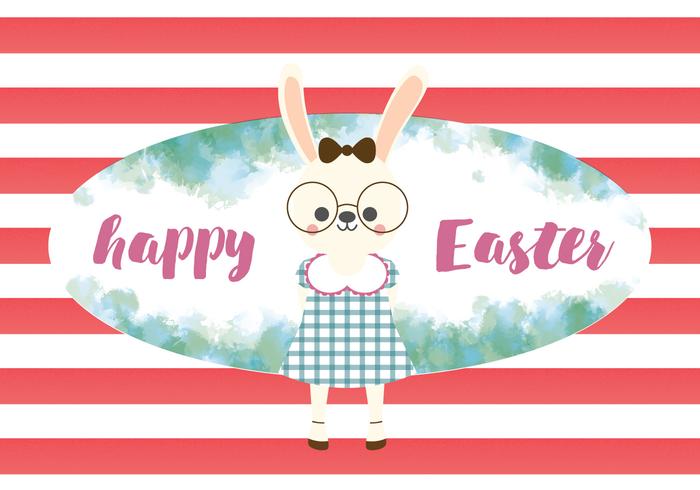 Happy Easter Cute Rabbit Vector