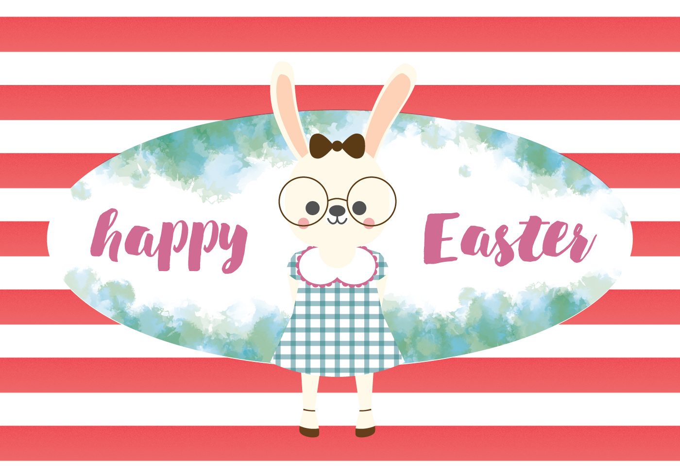 Download Happy Easter Cute Rabbit Vector - Download Free Vectors ...