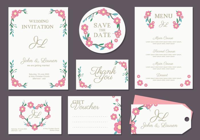 Boda Invitation Card Vector