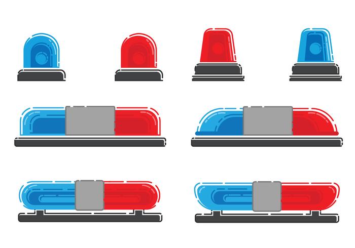 Police Lights Vector Set