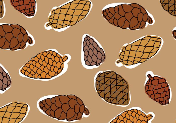 Brown Palette Pine Cones Pattern vector
