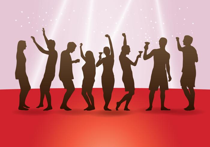 Dancing People Silhouettes vector
