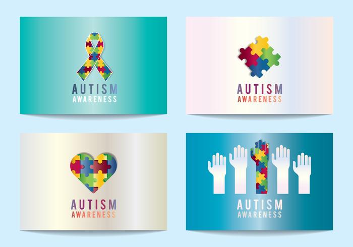 Símbolos de Atención de autismo vector