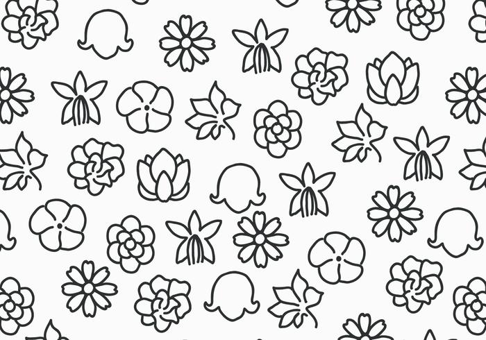 Blanco y Negro Flores vector