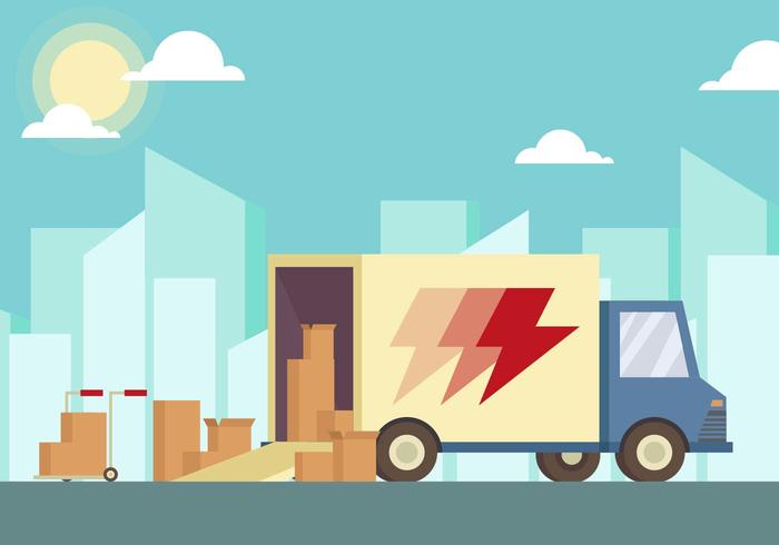 Moving Van Illustration Vector