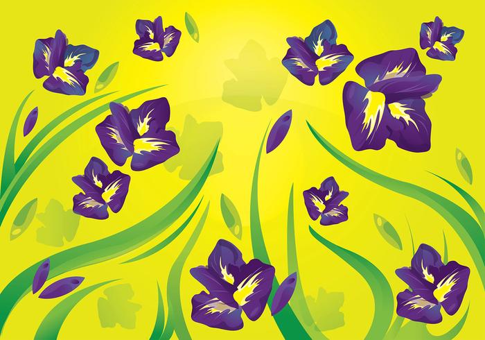 Iris Flower Pattern Background  vector