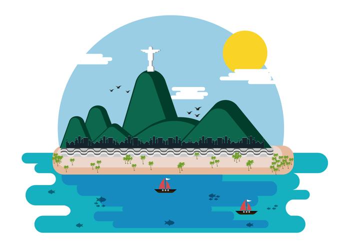 Copacabana Beach Vector Illustration