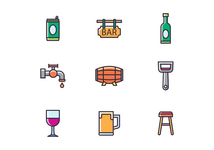 Bar & Drinks Icons vector