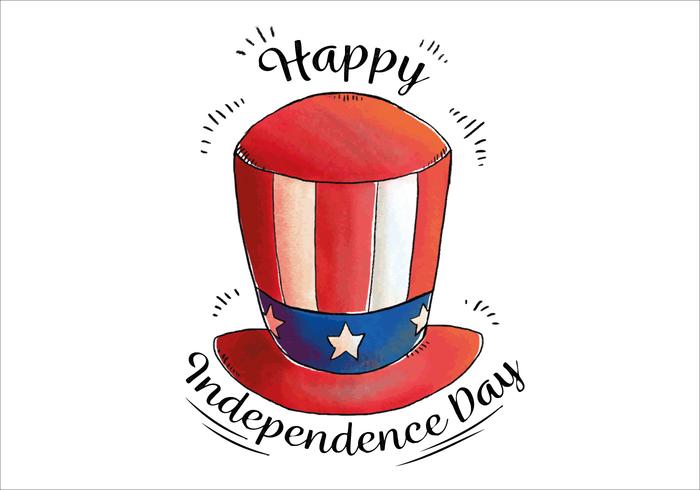 Watercolor Uncle Sam Hat Independence Day Vector