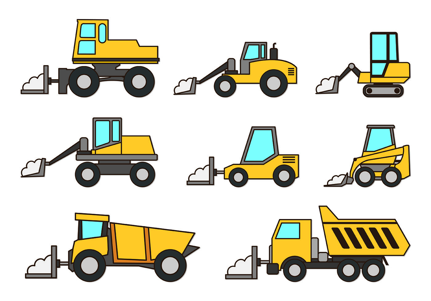 Download Set Of Snow Blower Icons 145754 - Download Free Vectors ...