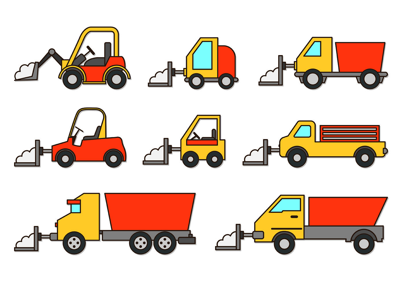 Download Set Of Snow Blower Icons - Download Free Vectors, Clipart ...