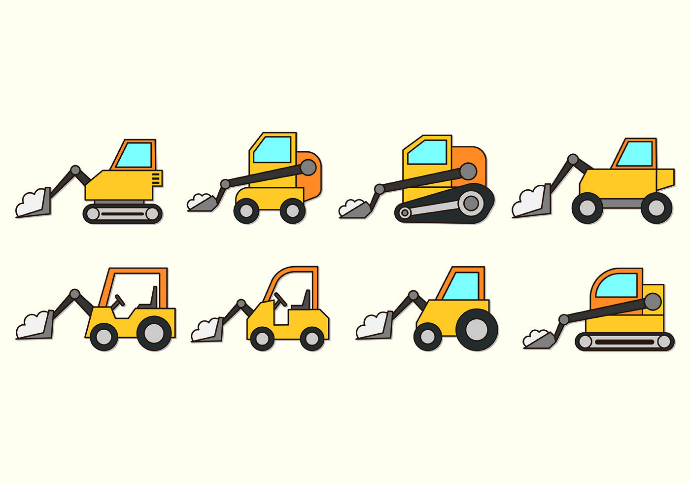 Download Set Of Snow Blower Icons 145756 Vector Art at Vecteezy