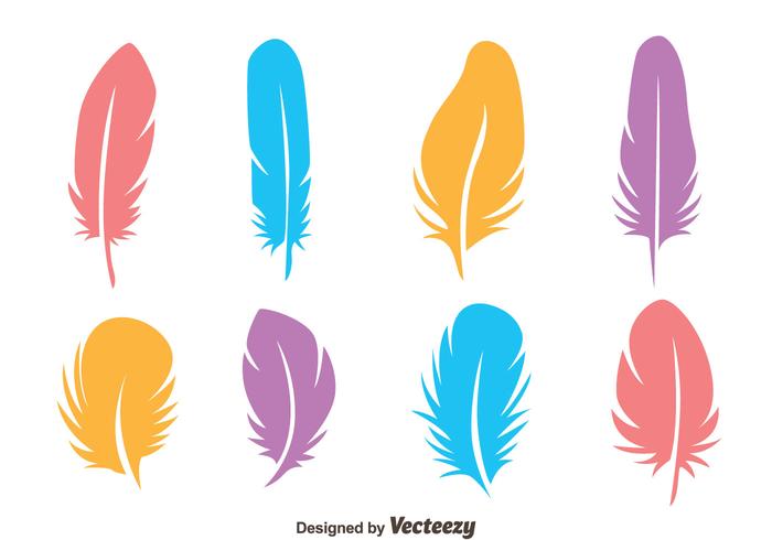 Colorful Bird Feather Vectors