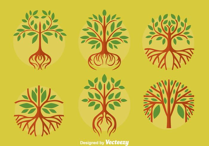 Great Tree With Roots Vectors Great Tree With Roots Vectors