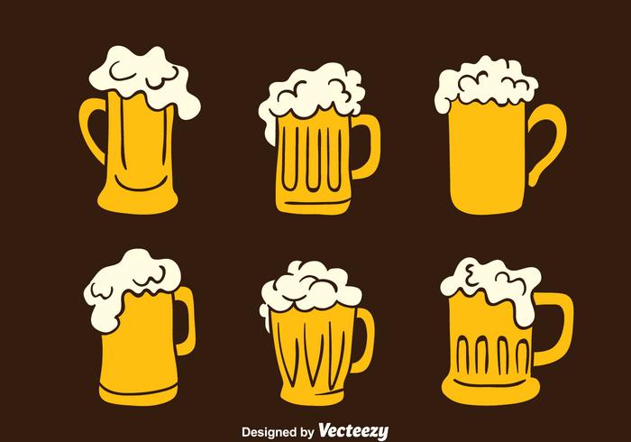 Hand Drawn Beer Glasses Vectors Hand Drawn Beer Glasses Vectors