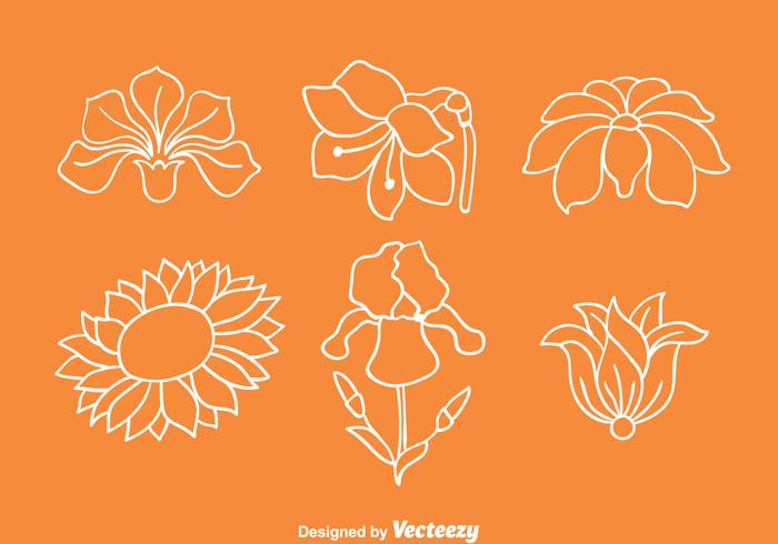 Flowers Collection Line Vectors