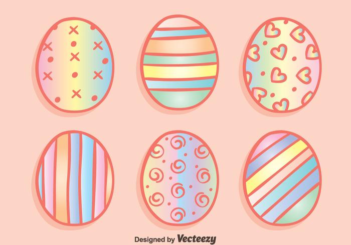 Rainbow Easter Eggs Vectors