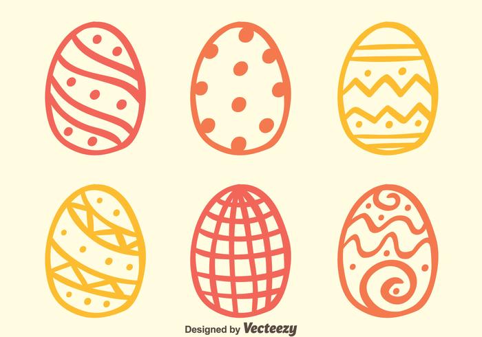 Sketch Easter Eggs Vectors