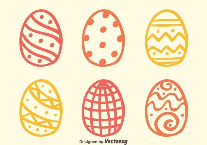 Sketch Easter Eggs Vectors