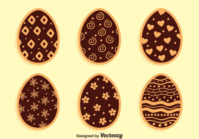 Chocolate Easter Eggs Collection Vector