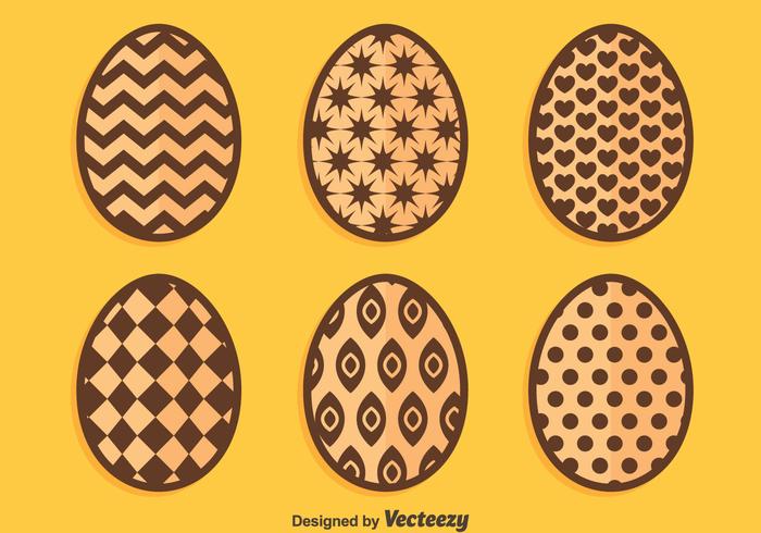 Chocolate Easter Eggs On Orange Vectors