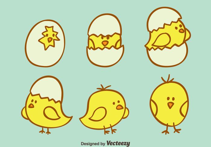 Hand Drawn Cute Easter Chick Vector